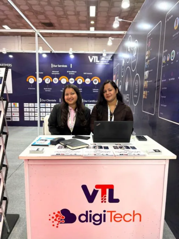 At the Vensysco stall on day 1 of the Pragati Maidan Expo Mart